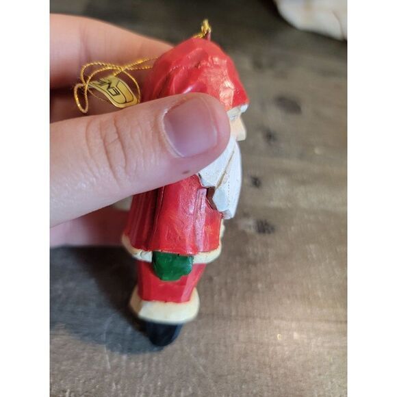 Enesco Santa icicle ornament Xmas Decor rustic wooden - Picture 3 of 5
